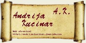Andrija Kučinar vizit kartica